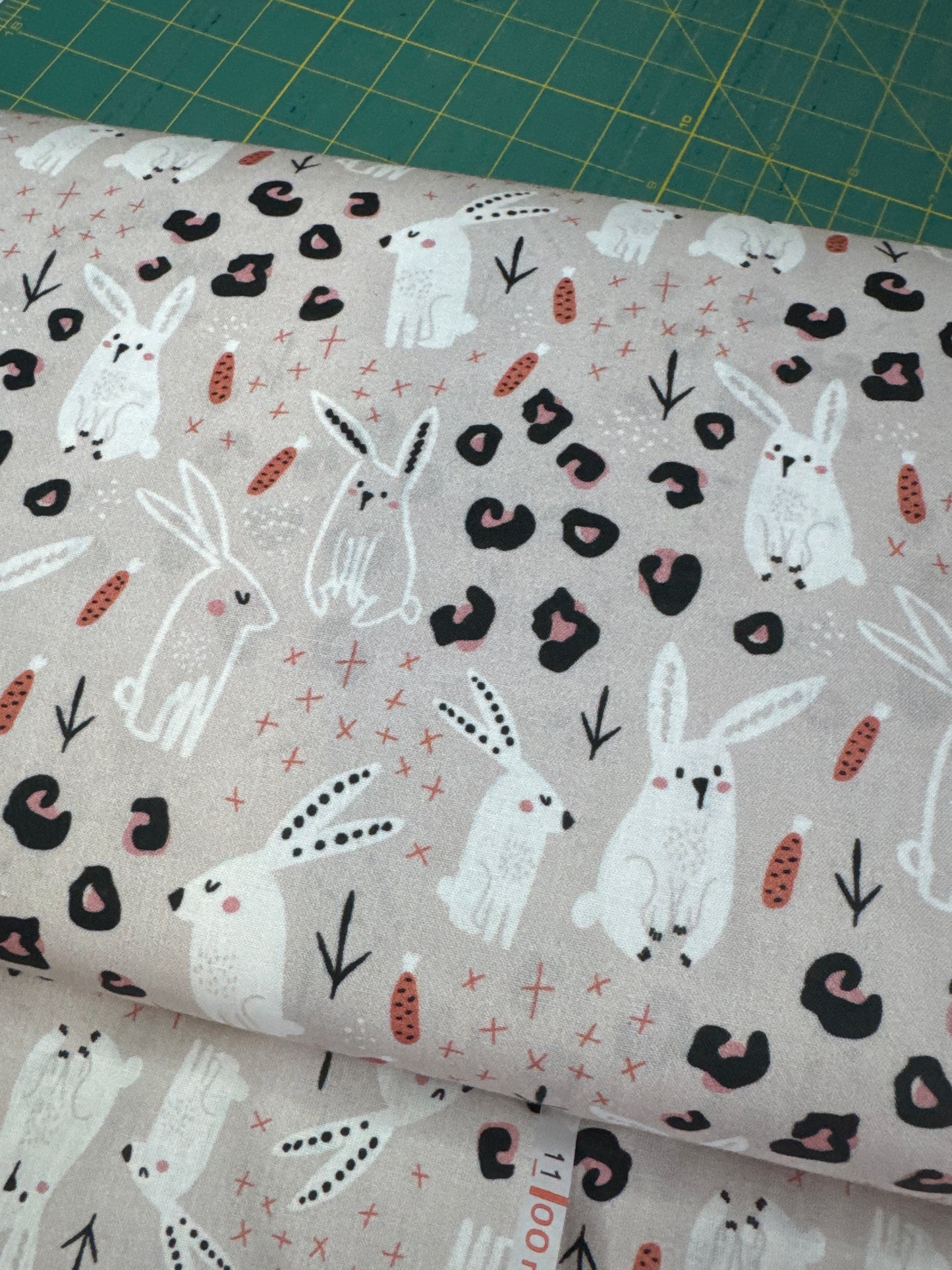 100% cotton - little Johnny - bunnies doodle