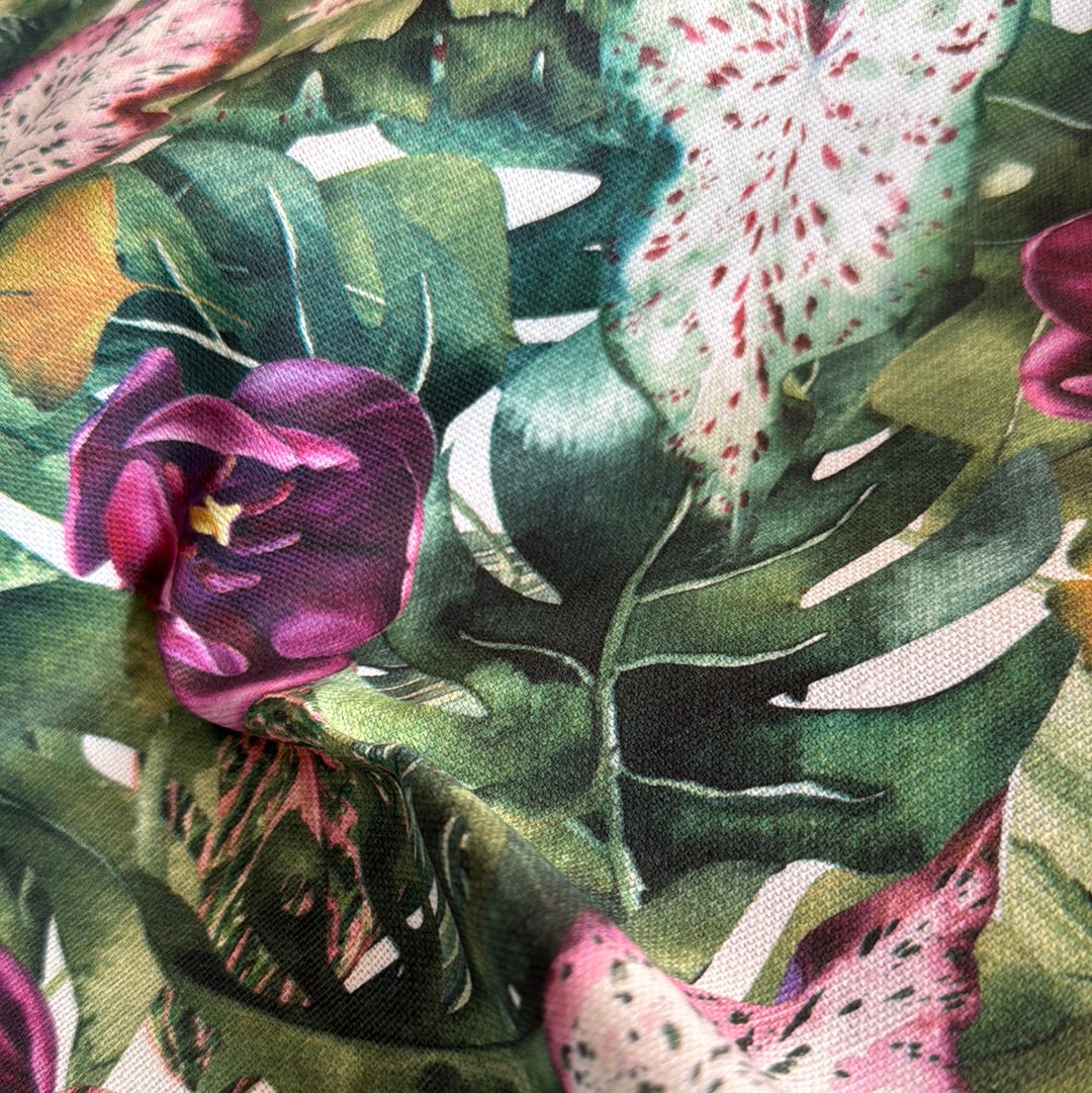 Tropical heavy cotton - Foliage & flowers