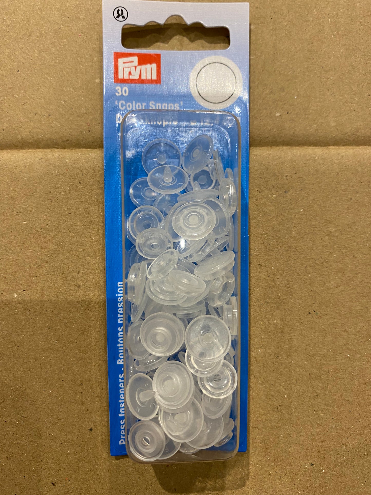 Prym kam snaps non sew 12.4mm - Transparent box of 30