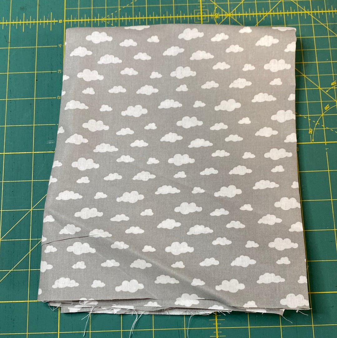 Cotton - grey clouds - 0.5m piece