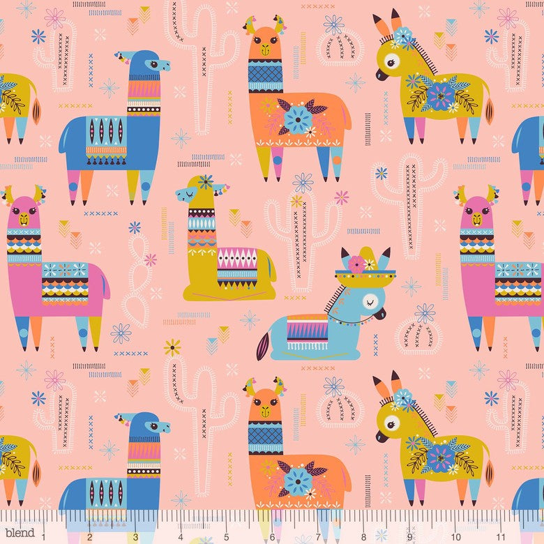 Blend - Fiesta - Amigos llamas and donkeys on coral