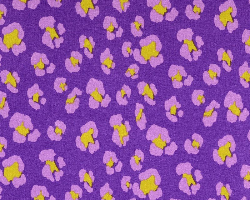 Jersey - viscose - Purple leopard
