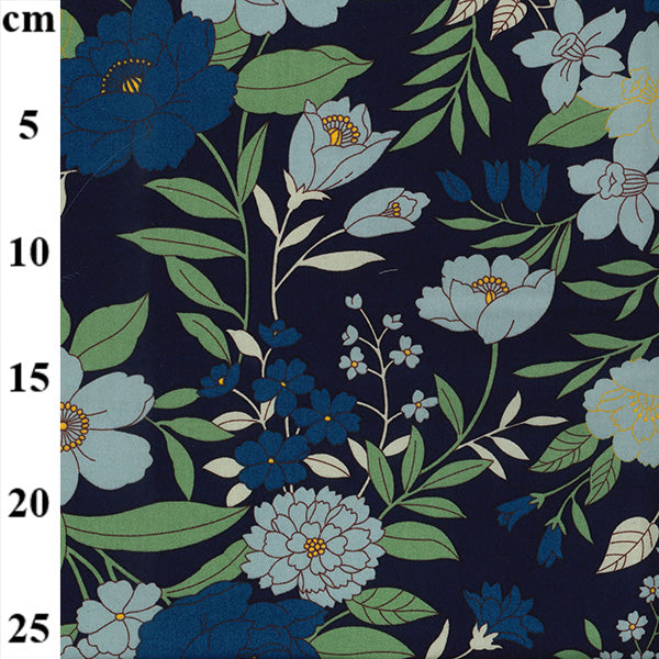 Rose and Hubble - Floral cotton poplin - Navy and sage floral