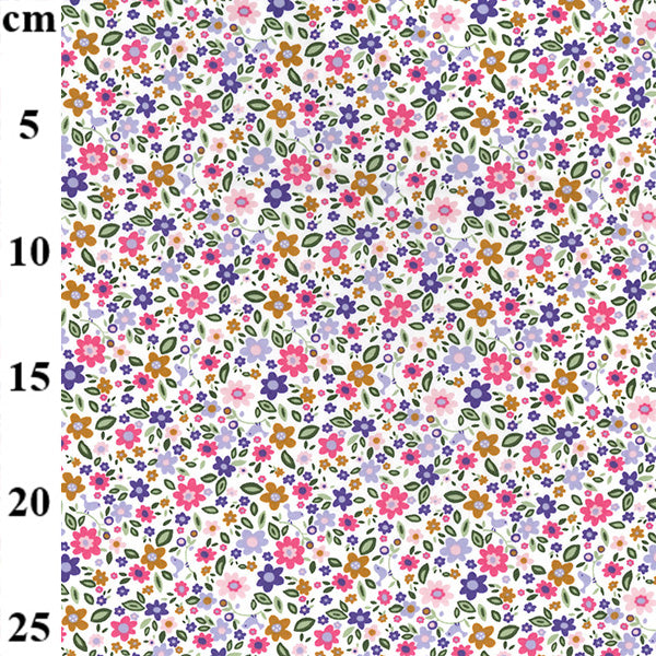 Rose and Hubble - Floral cotton poplin - Naive floral pastel