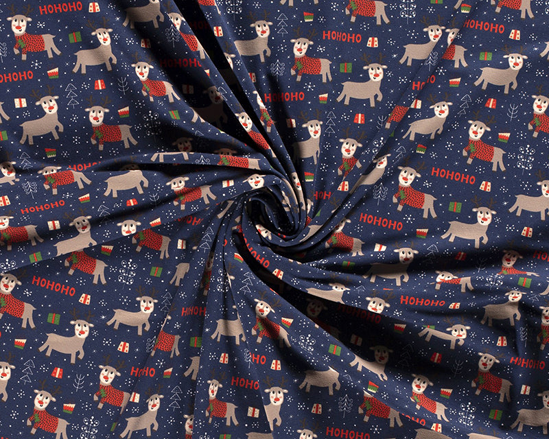 Single Jersey - Happy reindeers Christmas