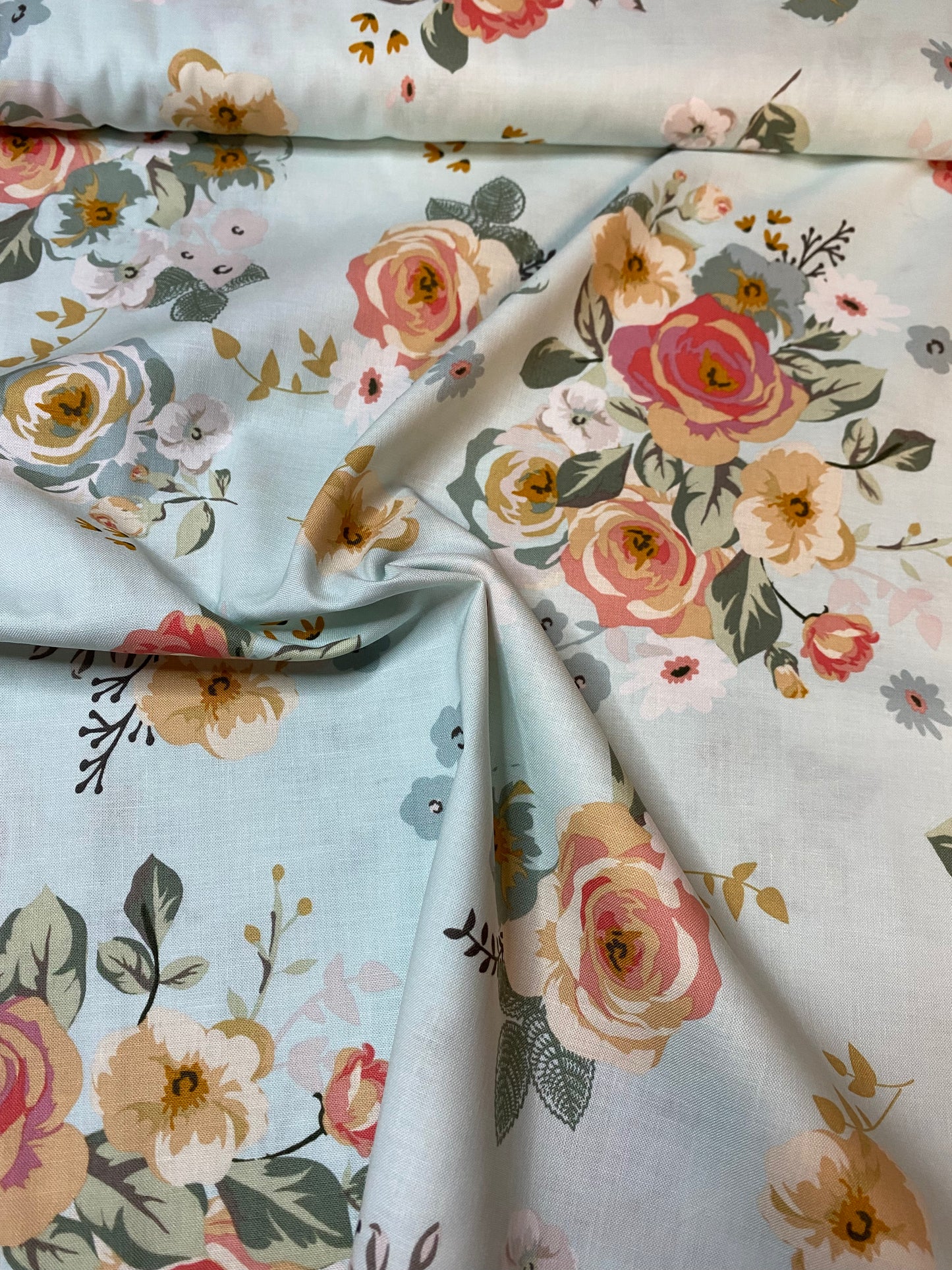 Riley Blake - Gingham gardens - Aqua floral