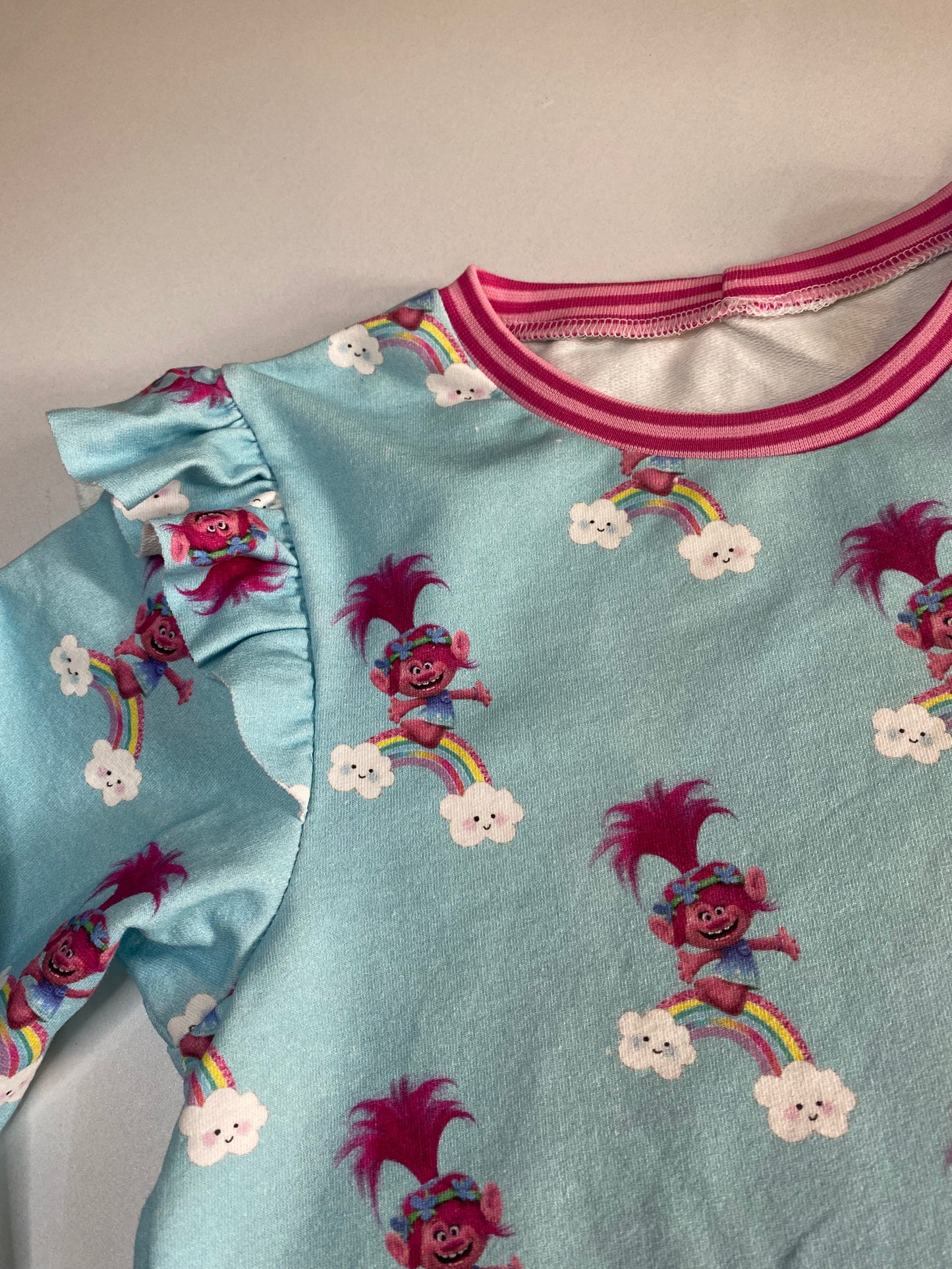 French terry Jersey - Trolls poppy