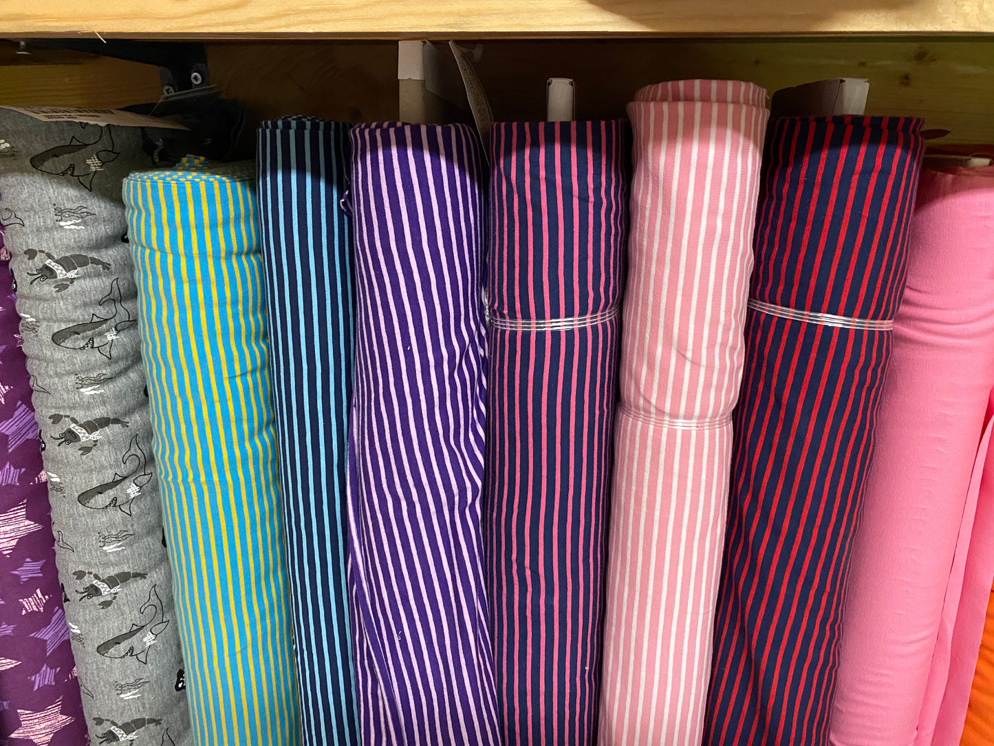 Single Jersey - Pink and purple stripes