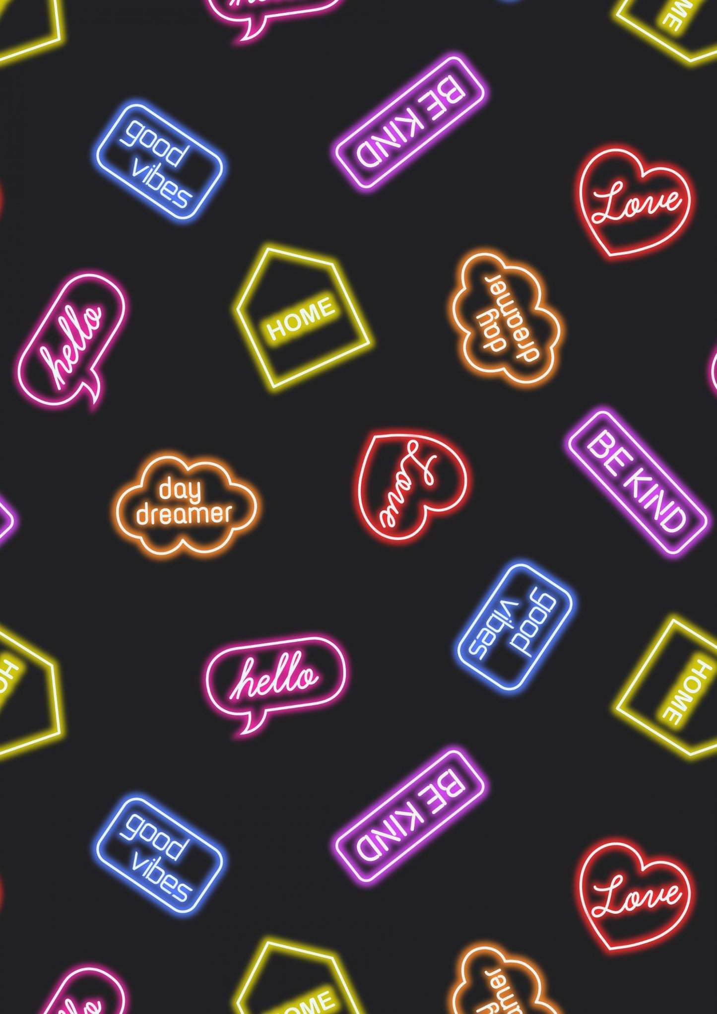 Lewis and Irene - Small things glow - Neons signs on black