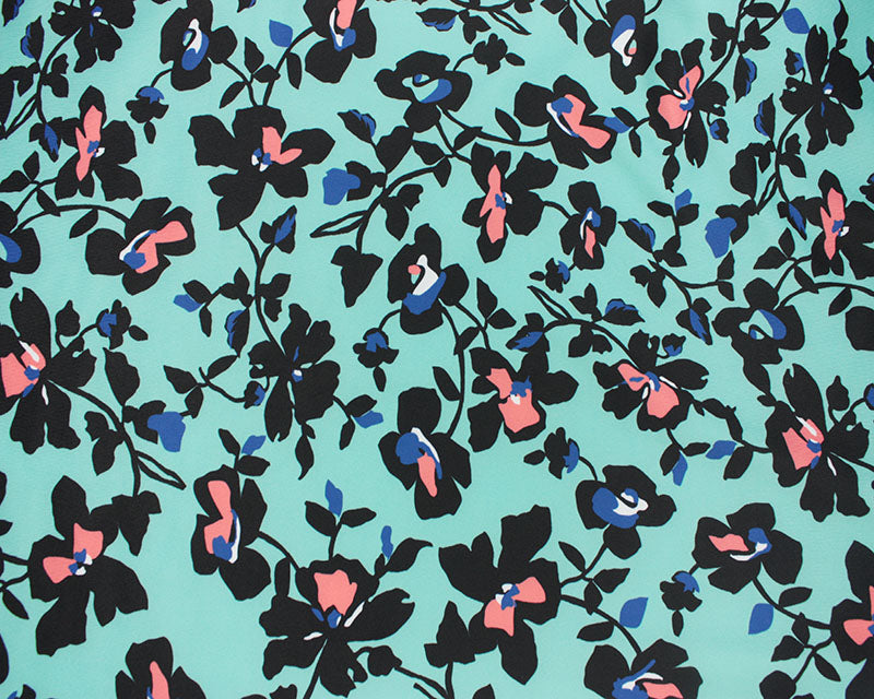 Scuba - Blue floral silhouette
