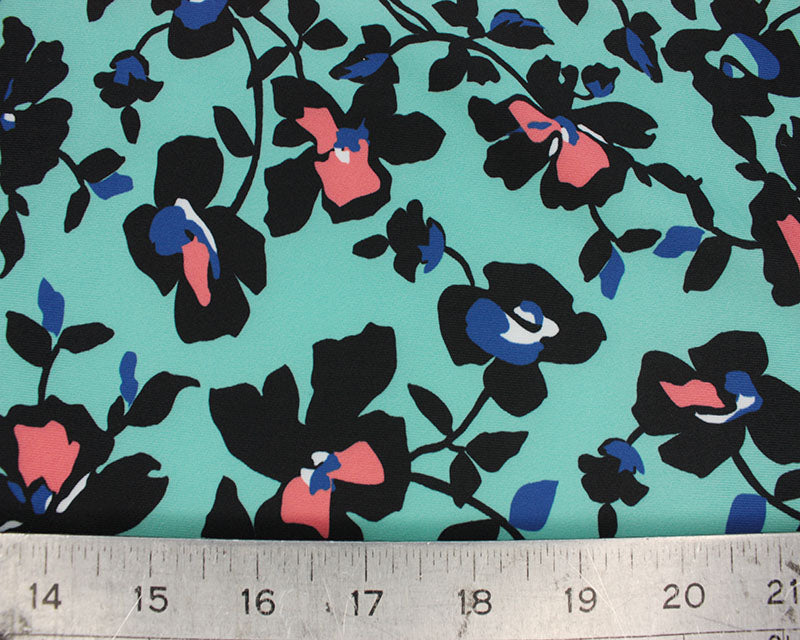 Scuba - Blue floral silhouette