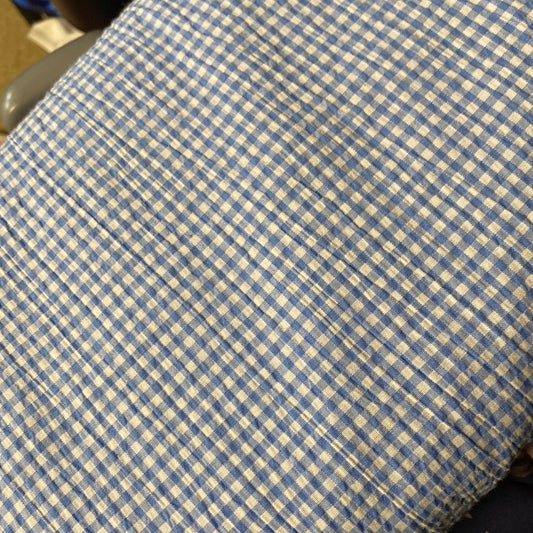 Seersucker blue and white gingham