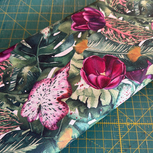 Tropical heavy cotton - Foliage & flowers