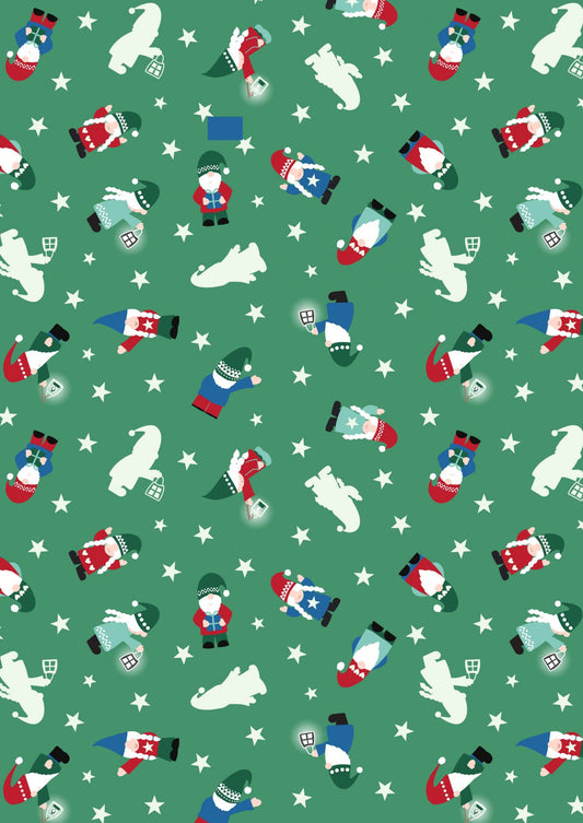 Lewis and Irene - Hygge glow - Tomte on green (glow in dark)