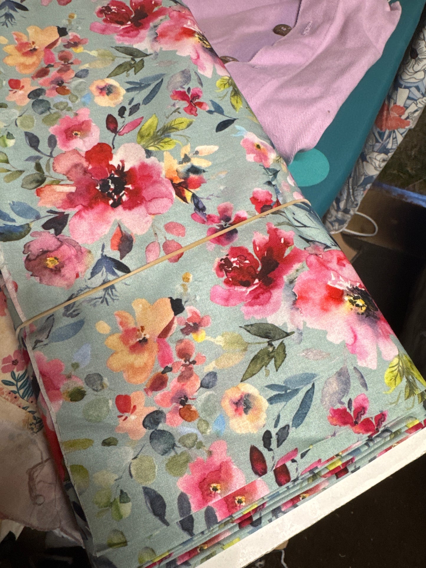 Cotton - poplin digital  aqua floral