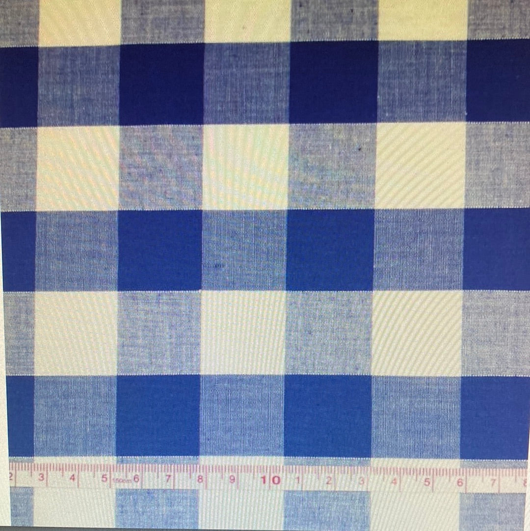Polycotton - blue large gingham