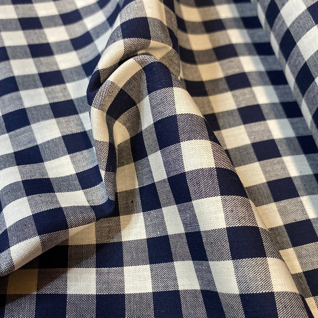 Chambray - Navy gingham (medium)