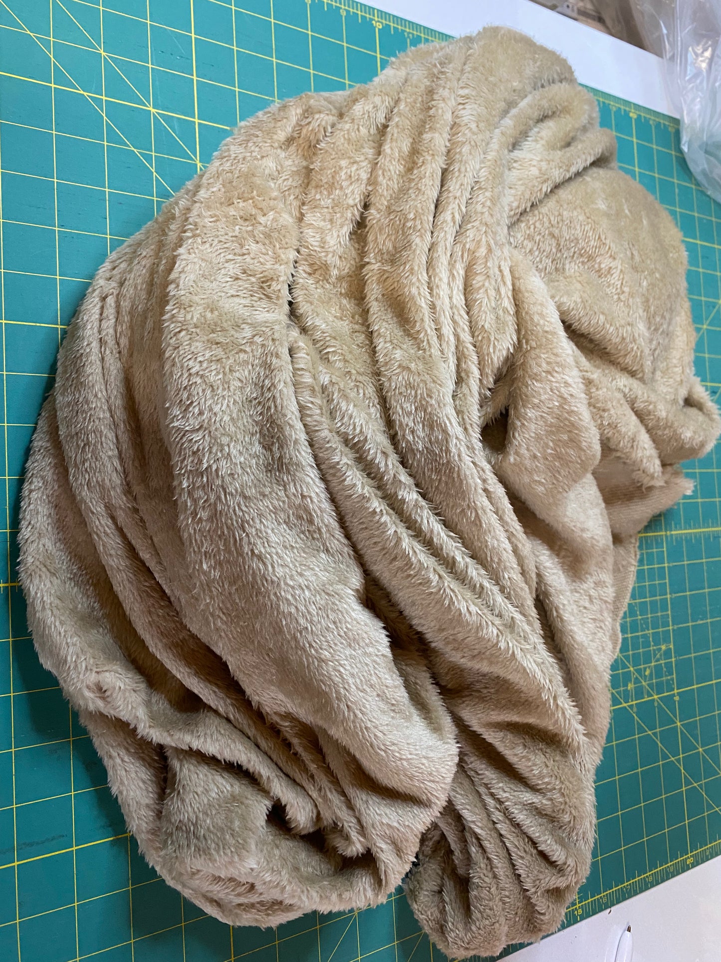 Fleece fabric - Sherpa - Supersoft fur - Beige 2m remnant