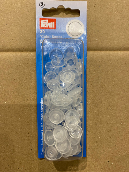 Prym kam snaps non sew 12.4mm - Transparent box of 30