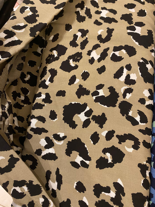 VISCOSE - Beige leopard print
