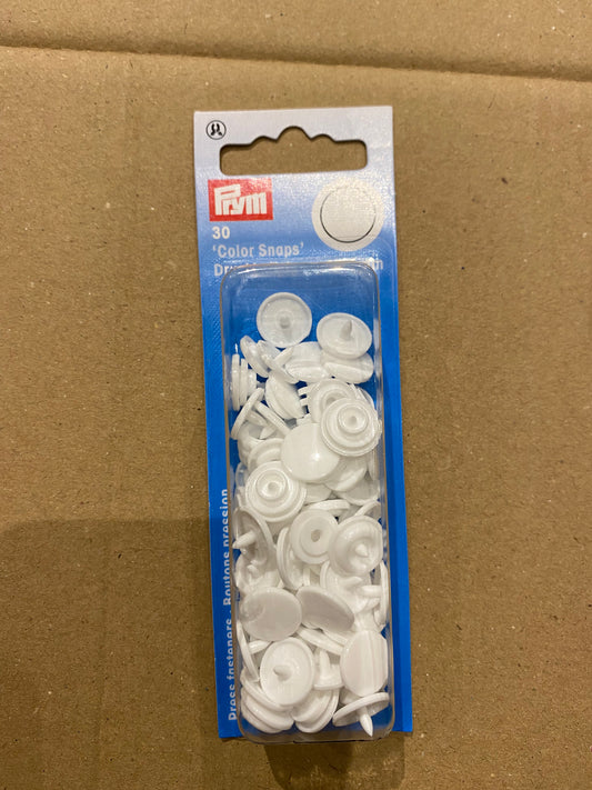 Prym kam snaps non sew 12.4mm - white box of 30