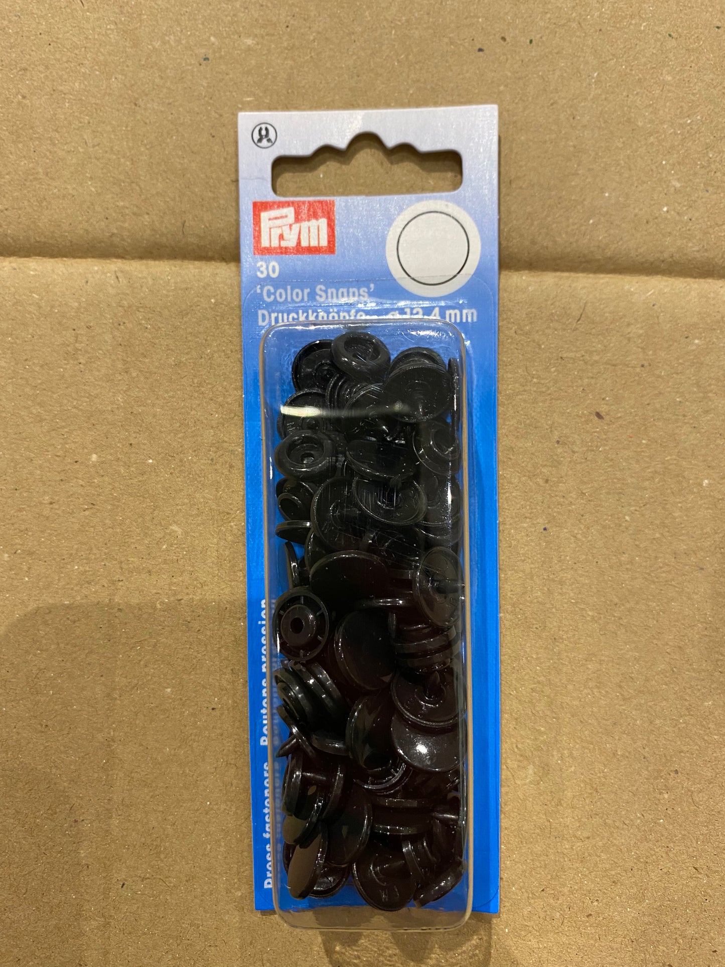 Prym kam snaps non sew 12.4mm - black box of 30