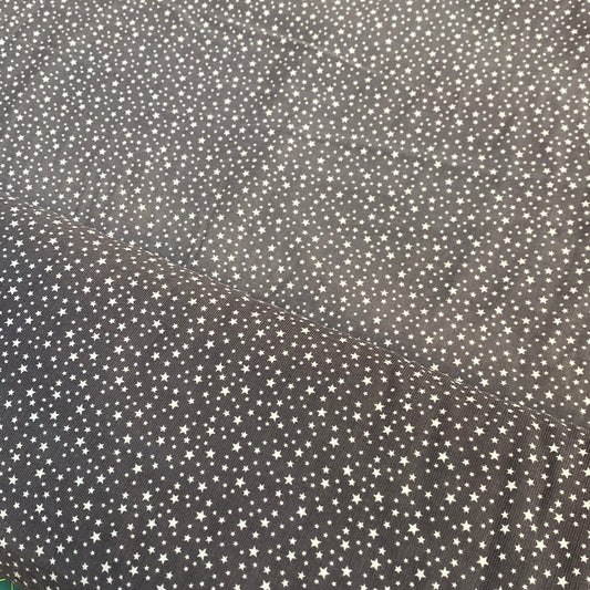 Needlecord (100% cotton) - Grey stars