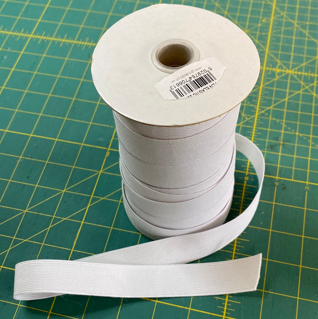 FLAT ELASTIC - 25mm loom elastic white