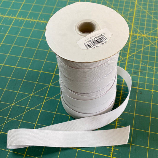 FLAT ELASTIC - 25mm loom elastic white