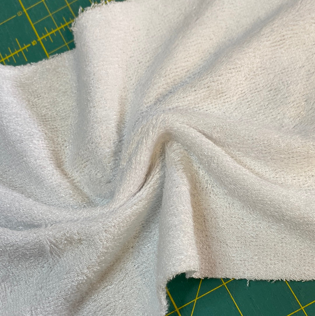 Towelling fabric - Soft bamboo - white