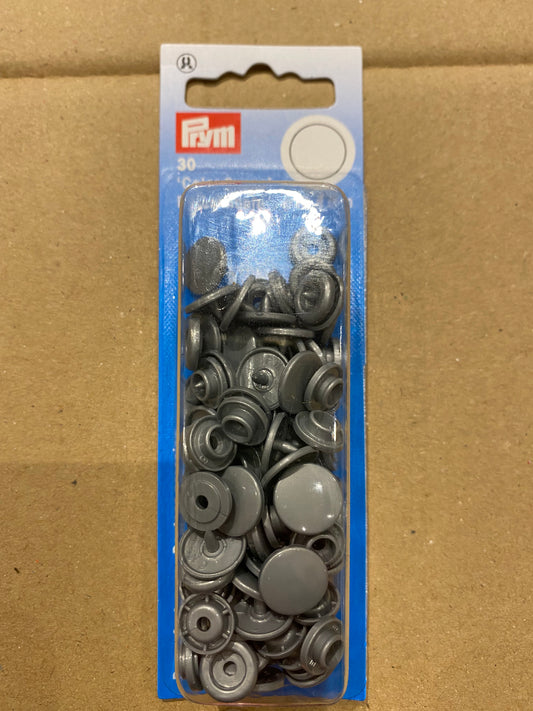 Prym kam snaps non sew 12.4mm - dark grey  box of 30