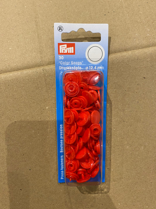 Prym kam snaps non sew 12.4mm - red box of 30