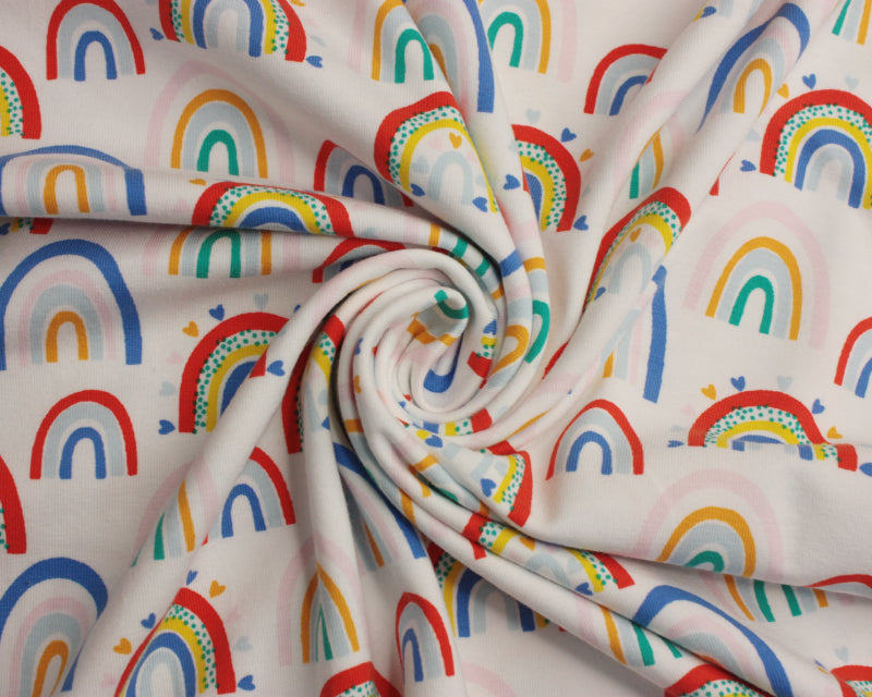Single Jersey - Rainbows on white