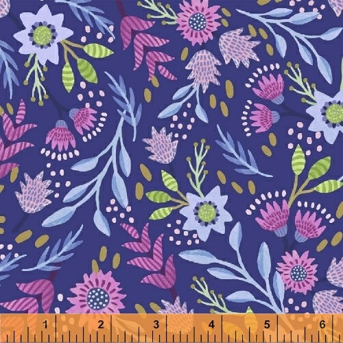 Windham - Flourish - flowers on purple