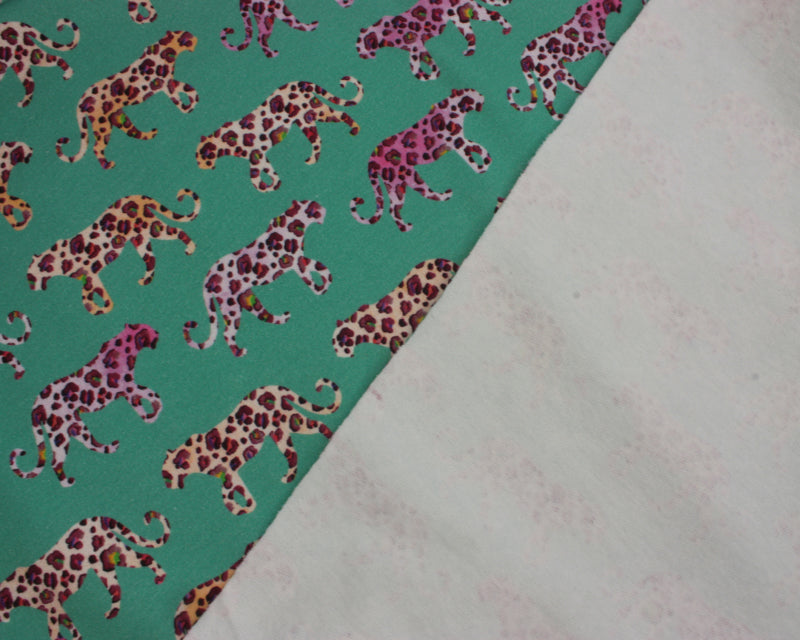 Jersey - Sweatshirting - Watercolour leopard Aqua