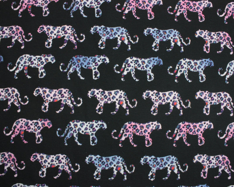Jersey - Sweatshirting - Watercolour leopard Black