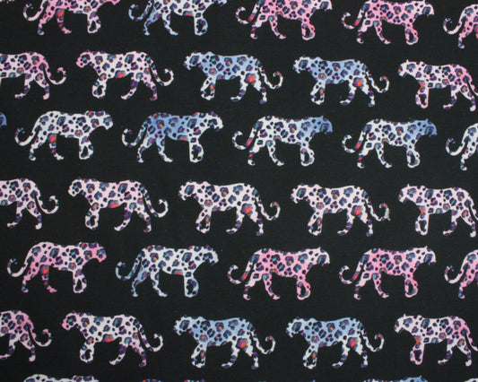 Jersey - Sweatshirting - Watercolour leopard Black