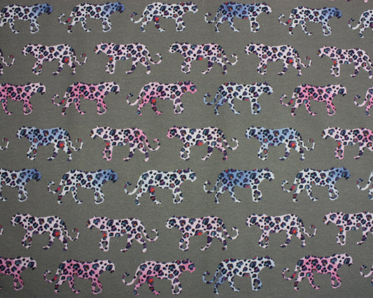 Jersey - Sweatshirting - Watercolour leopard Grey
