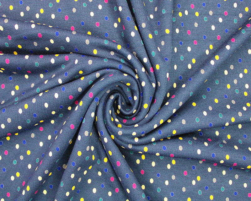 Jersey - viscose - Lots of spots on navy