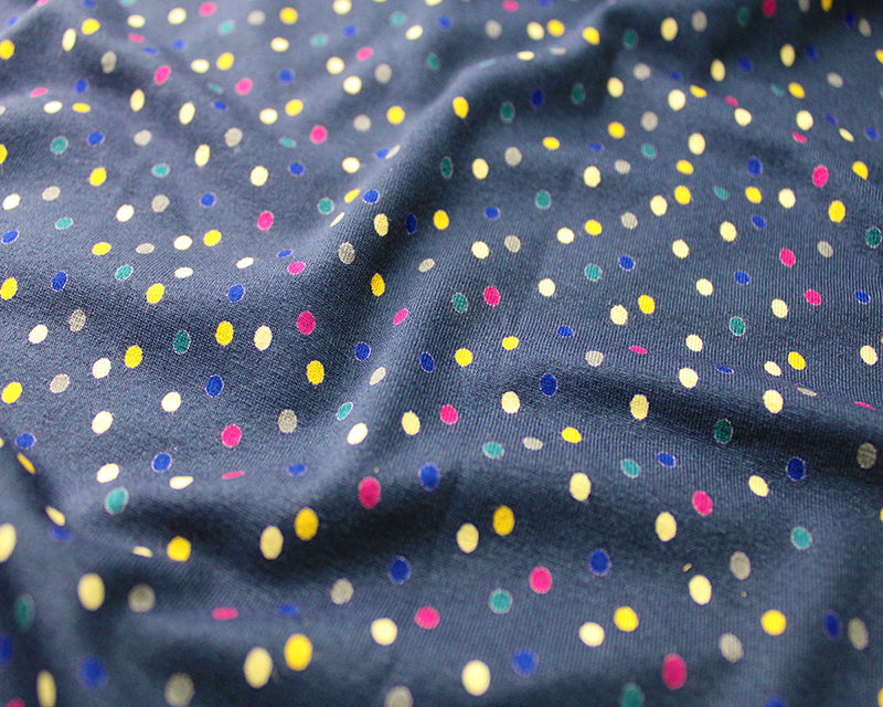 Jersey - viscose - Lots of spots on navy