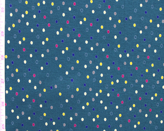Jersey - viscose - Lots of spots on teal
