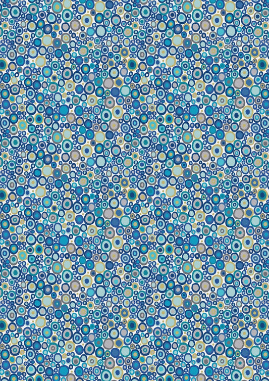 Lewis and Irene - Lindos - Gennadi pebbles light blue with gold