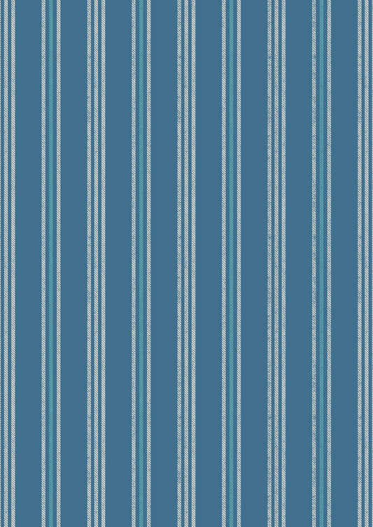 Lewis and Irene - Thalassophile - Coastal stripe on dark blue