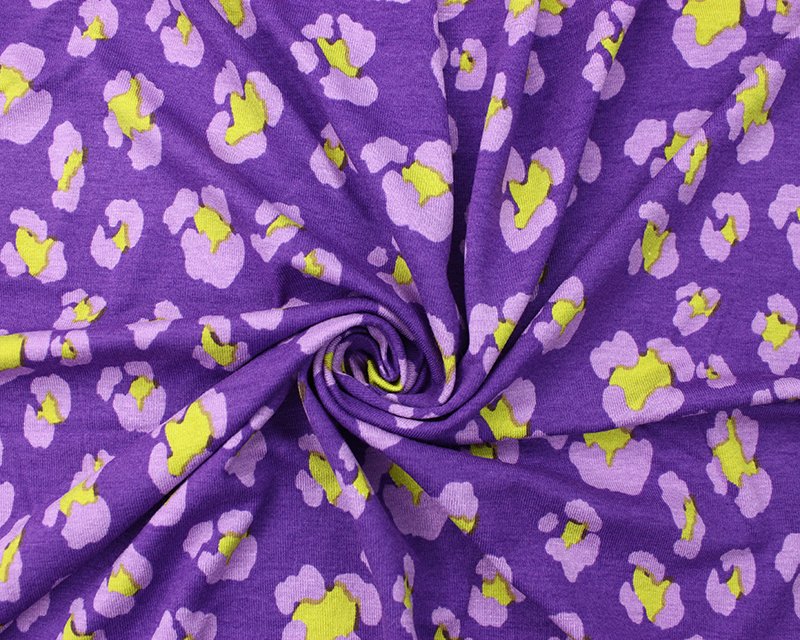 Jersey - viscose - Purple leopard