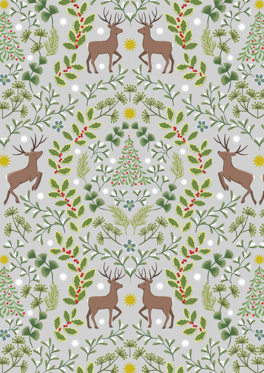 Lewis and Irene - Noel - Noel on lightest grey with gold metallic