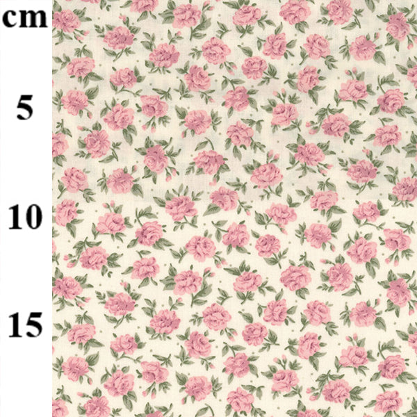 Floral cotton poplin - Gorgeous vintage roses on cream