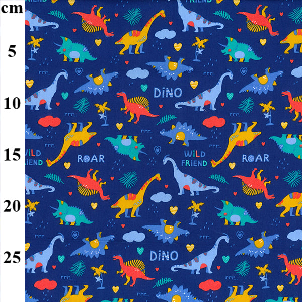 Rose and Hubble - cotton poplin - multi dinos