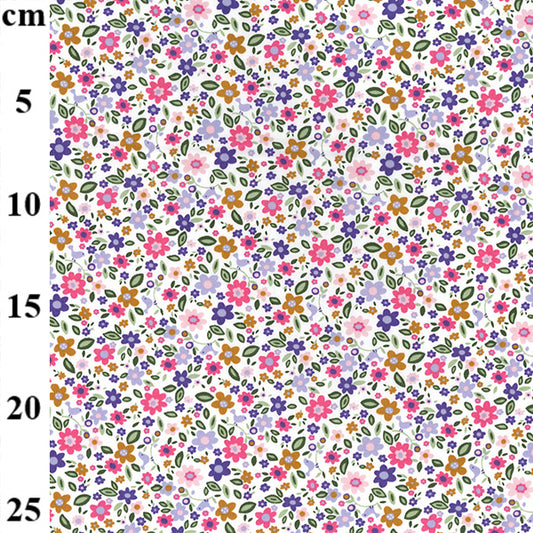 Rose and Hubble - Floral cotton poplin - Naive floral pastel