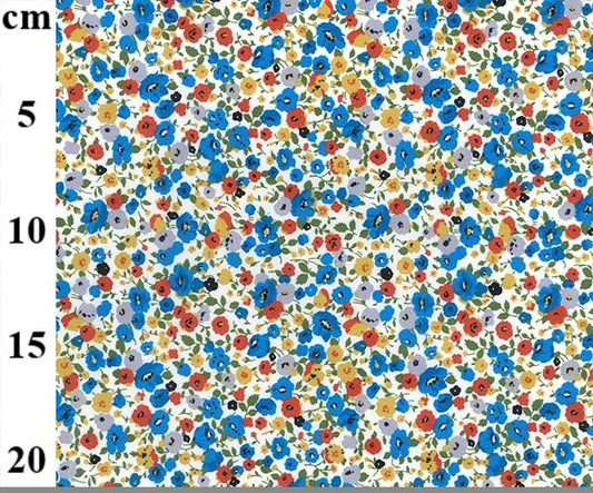 Rose and Hubble - Floral cotton poplin - Summer blue floral