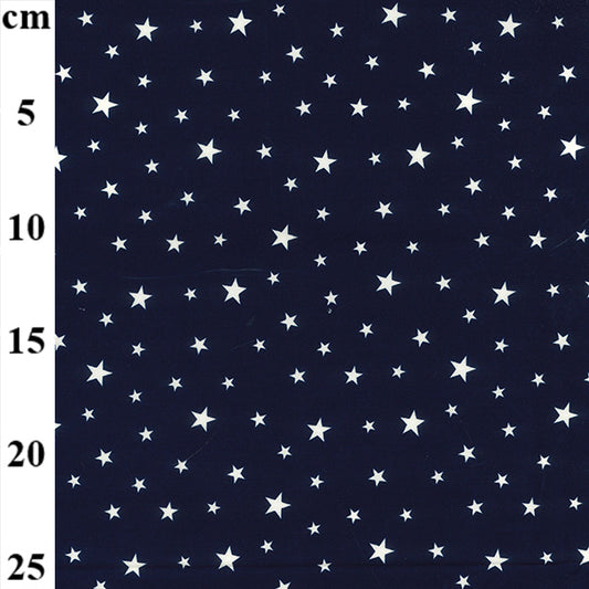 Cotton poplin - sky stars - Navy